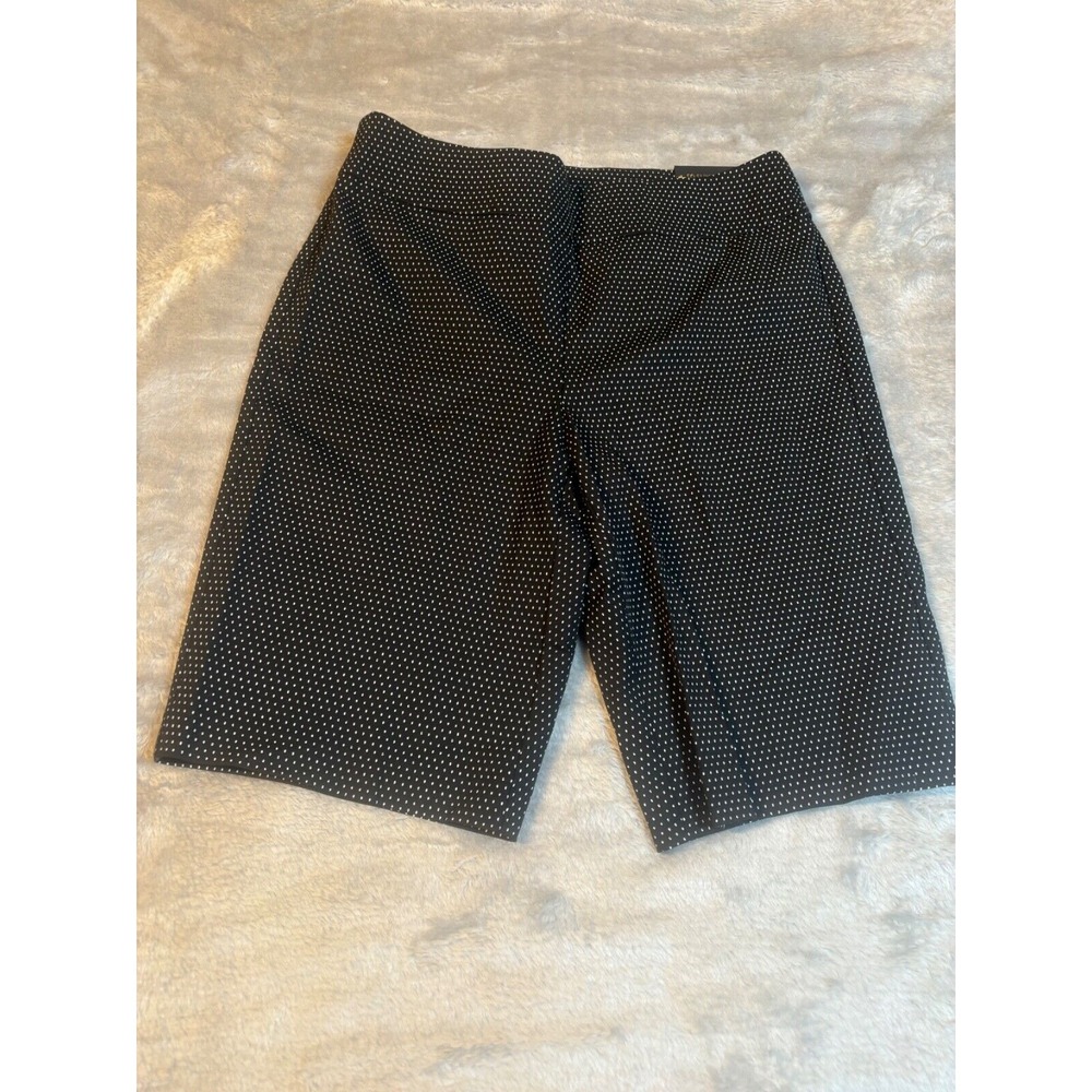 NWT Chicos So Slimming Shorts Women's Brigitte Black White Polka Dot Sz 0 (4)